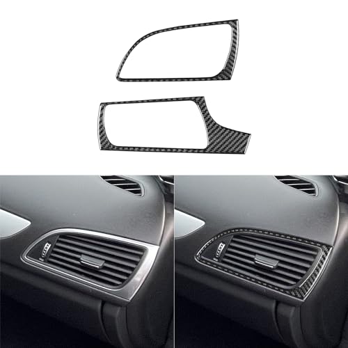 Real Carbon Fiber Interior Accessories Sticker Compatible with Audi A6 2012 2013 2014 2015 2016 2017 2018 Car Dashboard Sides air Conditioning Vent Decor Decal Trim Cover Black - color: Dashboard Sides Air Conditioning Vent