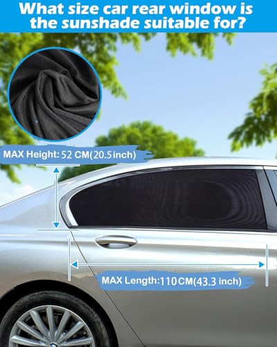 Tevlaphee Car Sunshade Kids, Universal Sun Visor Car Net Sunscreen Baby with Certified UV for Side Window Mesh Material Protects Passenger Baby, Children & Pets(L) (L) - size: L