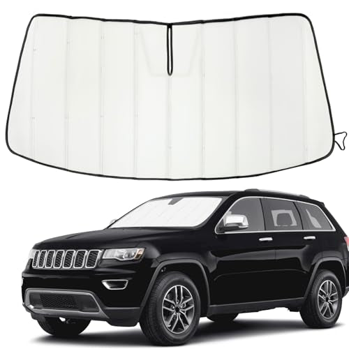 Windshield Sun Shade for Jeep Grand Cherokee 2011-2021, Front Window Visor Accessories, Accordion Folding Design Blocks Heat & UV Rays Maintain Cool Interior and Save Space - size: Jeep Grand Cherokee 2011-2021