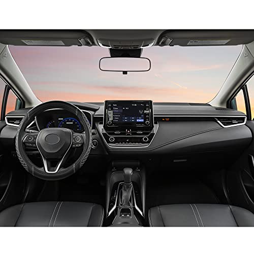West Llama Customized Auto Car Steering Wheel Cover for Toyota Tacoma,4Runner,Tundra,Sequoia,15.5-16 inch(Diamond Quilted-Black+Gray-Large Size) - color: B-Black+Gray, size: Large size (15 ½''-16'')