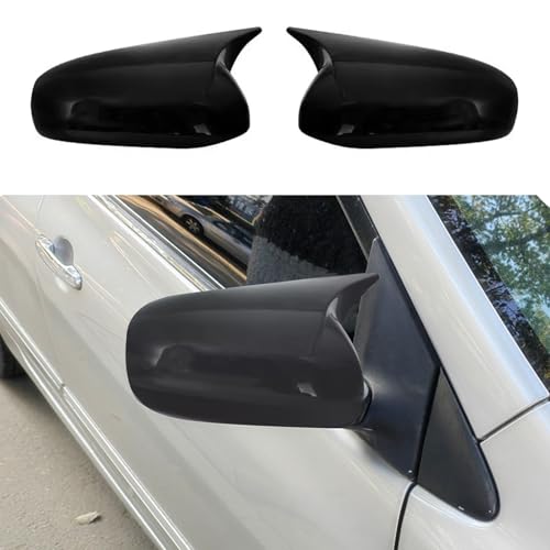 Blazeray Car Styling ABS Door Ox Horn Rear View Mirror Shell Cover Caps Trim Exterior Decoration Accessories for Toyota Corolla 2009 2010 2011 2012 2013 Without Signal Lights(Bright Black) - color: Bright Black, size: For Corolla 2009-2013
