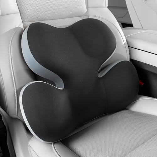 BEBAS Lumbar Support Pillow for Car, Ergonomic Memory Foam Back Cushion for Driving, Lower Back Support for Pain Relief, Lumbar Cushion for Car Seats, Office Chairs, Wheelchairs - Blackgray - color: Blackgray