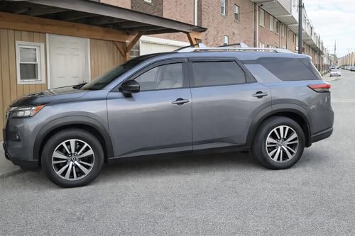 2022-2026 Tape-On Rain Guards for Nissan Pathfinder Side Window Visor Deflectors S SV SL Platinum Rock Creek Smoke Tinted Vent Shades 2023 2024 2025 - size: For Nissan Pathfinder 2022-2026