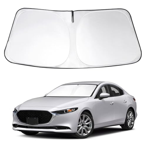 Windshield Sun Shade Custom Fit 2019-2024 2025 2026 Mazda 3 Accessories Mazda3 Hatchback/Sedan Window Shade Cover Foldable Sunshade Front Window Shades Blocker Keeps Cool - size: For Mazda 3 2019-2025