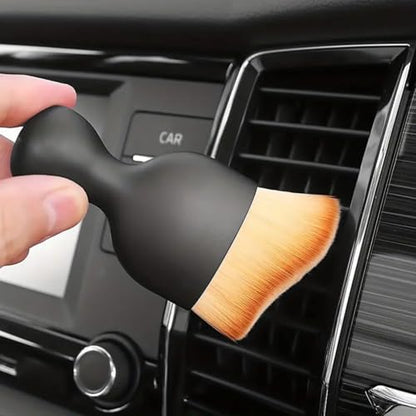 2Pcs Soft Bristle Car Interior Cleaning Brush - Compact Dust Removal Tool for Seats, Vents & Consoles (Non-Scratch Portable Design) - color: White