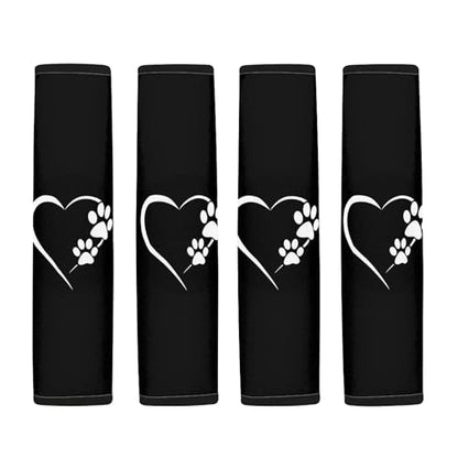 UNICEU Animal Dog Paws Lovely Heart Print Neoprene Soft Car Seatbelt Pads Protector Cover, 2 Packs, Soft Car Safety Seatbelt Strap for Kids Adults - color: Dog Paw Love Heart