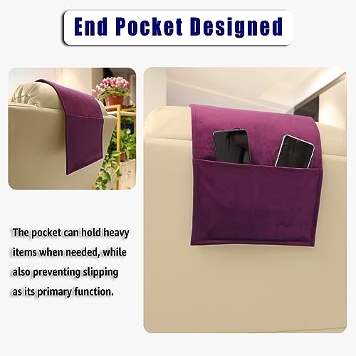 Non-Slip Head Pillow for Recliners - Neck Support Cushion with Velvet Cover for Pain Relief at Home, Office and Travel (Plum) - color: Plum
