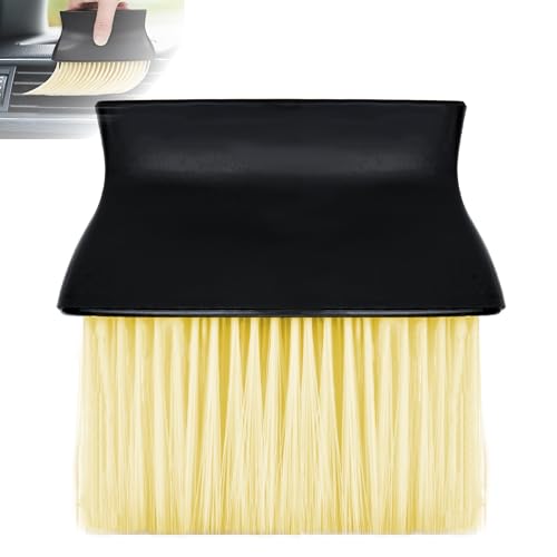 Car Interior Brush, Automotive Interior Dusting Brush, Car Interior Cleaning Brush, Bristles Detailing Brush Dusting for Car Interior, Dashboard, Air Conditioner Vents, Leather, Computer (Yellow) - color: Yellow