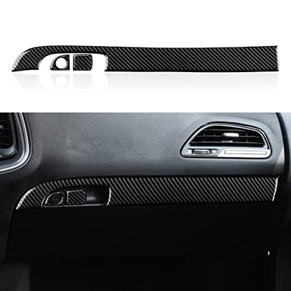 Car Copilot Glove Box Decals for 2011-2023 Chrysler 300 / 300C / 300S / Limited/Touring/Base Accessories Carbon Fiber Interior Stickers - color: Copilot Handle Box