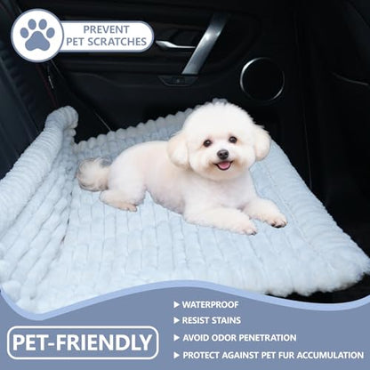 Dog Car Seat Waterproof Bed Cover Non-Slip Car Back Seat Soft and Comfortabl Pet Bed Mat Car Blanket for Travel Backseat Extender Seat Covers Dog Bed for Cars Trucks and SUVs (White Cover 23.6” x 51”) - color: Waterproof White Cover