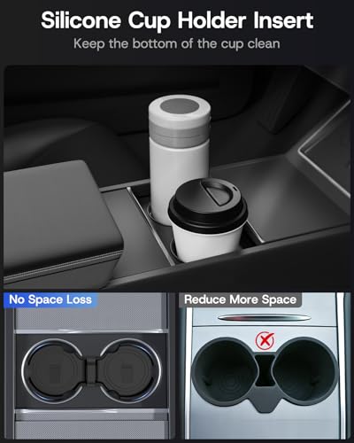 9PCS Center Console Organizer Tray for Tesla Model 3 Accessories 2024 2025 2026 [Premium PC + Silent Silicone Liner] Bottom Liners Armrest Privacy Hidden Storage Cup Holder Wireless Charging Pad - size: Model 3 Highland