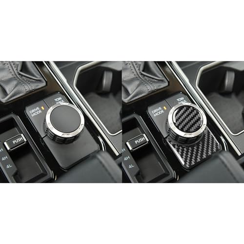 NVCNX Real Premium Carbon Fiber for Toyota Tundra 2022-2026 / Sequoia 2023-2026 2024 2025 Car Center Console Drive Mode Knob Cover Interior Trim Accessories Thick Overlay Sticker Decal 2PCs - color: Center Console Drive Mode Knob Trim