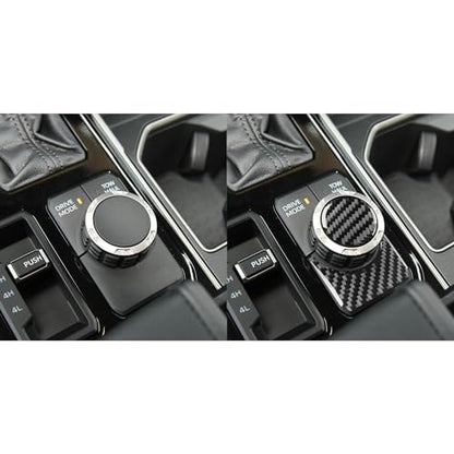 NVCNX Real Premium Carbon Fiber for Toyota Tundra 2022-2026 / Sequoia 2023-2026 2024 2025 Car Center Console Drive Mode Knob Cover Interior Trim Accessories Thick Overlay Sticker Decal 2PCs - color: Center Console Drive Mode Knob Trim