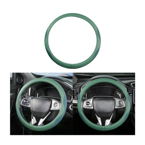 Car Steering Wheel Cover, Microfiber Breathable Ice Silk Leather Steering Wheel Cover Soft Anti-Slip Safety, 15inch Four Season Universal Fits for Most Truck,SUV,Cars (Green) - color: Green