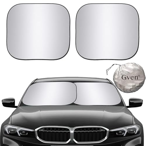 GVEN Windshield Sun Shade Car Sunshade Truck Accessories Large-Size Front Window Shades Windshield Cover Visor for Full-Size MPVs, Vans, Trucks, SUVs, Tesla (Silver, L) - color: Silver, size: Large