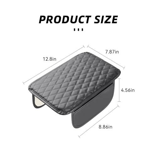 Upgraded Car Middle Center Console Cover with 2 Storage, Universal Microfiber Leather Car Armrest Cover Cushion Universal Vehicle Middle Console Cover, Most Vehicle, SUV, Truck (Gray) - color: Gray
