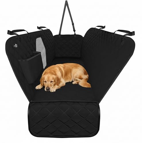 Active Pets Dog Car Seat Cover for Back Seat, Waterproof Pet Protection Hammock, SUV Truck Car Backseat Protector with Safety Features, Black - color: Black, size: Standard