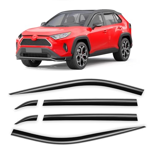 6-pcs Window Rain Guards Fit for Toyota RAV4 2019-2025 RAV 4 Low-Profile Rain Guard Extra Durable Window Deflectors Tape-On Window Visor Vent Visors Vent Shades Exterior Car Accessories - size: Fit for 2019-2025 Toyota RAV4