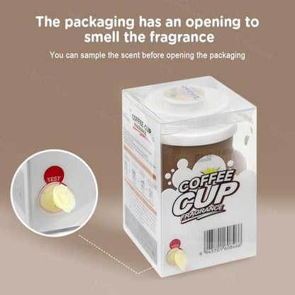 Coffee Car Air Freshener, 180-Day Long Lasting Odor Eliminator, 238g Large Capacity, Natural Plant-Based & Alcohol-Free, Safe for Baby & Pets, Fits Car Cup Holders,Car Accessories (coffee)