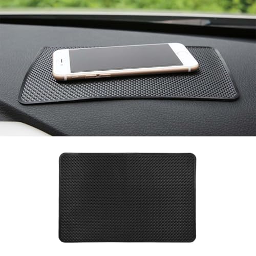 Car Dashboard Anti-Slip Silicone Pad, 7.87'' x 5.12'' Black Grid Sticky Adhesive Mat, Car Grasping Pad, Multifunctional Gripping Mat for Phones, Keys, Sunglasses, Coin, Electronic Devices (20×13 CM) - size: 7.87'' x 5.12''