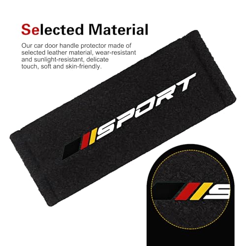 4 PCS Car Inside Door Handle Protector, Sport Style Car Roof Grab Handle Protective Cover, Wear-Resistant & Sweat-Absorbing Door Handles Cover, Universal for Most Cars
