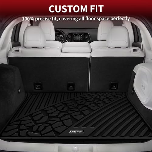 LASFIT Floor Mats & Trunk Mat for Jeep Grand Cherokee 2016-2021 Grand Cherokee WK 2022 All Weather TPE Custom Fit Car Cargo Liner Black - style: Grand Cherokee 16-21