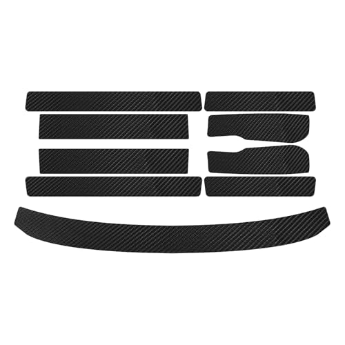 Bilisin 9PCS Car Door Sill Protector Compatible with Honda CRV 4th Gen 2012-2016,Carbon Fiber Leather Auto Trunk Door Sill Entry Guard Scratch Protector Accessories - color: CRV 4th Gen 2012-2016