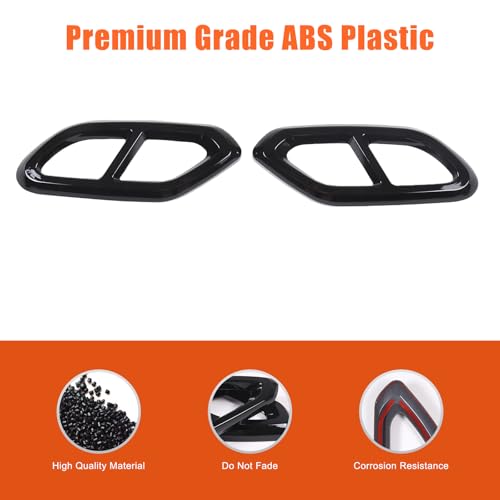 2PCS Car Exhaust Pipe Cover Compatible with Mercedes-Benz GLC Class 2023 Exhaust Tail Pipe Cover Trim Rear Bumper Exhaust Pipe Cover ABS Exterior Accessories (Glossy Black) - style: Glossy Black