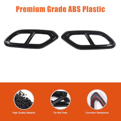 2PCS Car Exhaust Pipe Cover Compatible with Mercedes-Benz GLC Class 2023 Exhaust Tail Pipe Cover Trim Rear Bumper Exhaust Pipe Cover ABS Exterior Accessories (Glossy Black) - style: Glossy Black