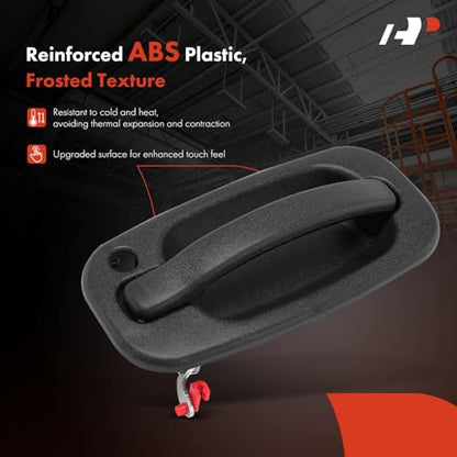A-Premium - Front & Rear Exterior Door Handles Set - Compatible with Chevy Silverado 1500 2500 3500, Tahoe, Avalanche, Suburban & GMC Sierra, Yukon & Cadillac - 2000-2007 - Replace# 15034985, 15034986 - color: Textured Black