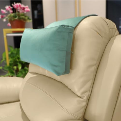 Velvet Recliner Head Pillow with Non-Slip Base - Adjustable Neck Support for Pain Relief in Home, Office and Travel (Light Blue) - color: Light Blue