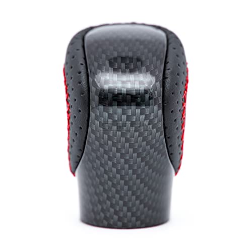 Gear Shift Knob Shifter for Lexus ES GS GX is NX RC RX 200t 300 350 3450h 450hL 350L (Red Stitch/Carbon Fiber Pattern) - color: Red Stitch / Carbon Fiber Pattern