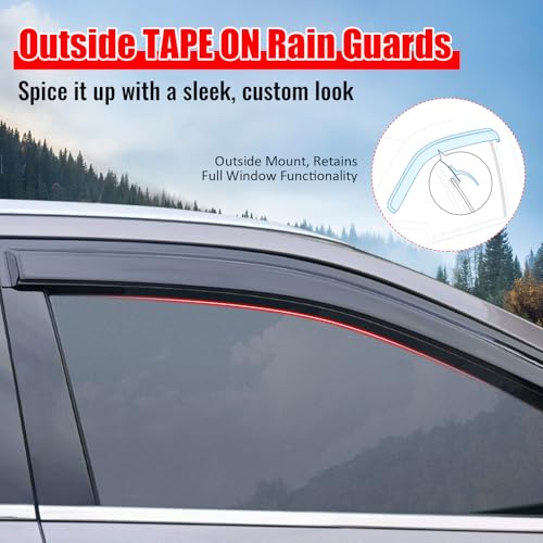 Window Visor Compatible with 2010-2015 Chevrolet Cruze 2016 Chevrolet Cruze Limited, Slim Style Acrylic Black Sun Rain Wind Guards Cover 4Pcs Set by IKON MOTORSPORTS, 2011 2012 2013 2014