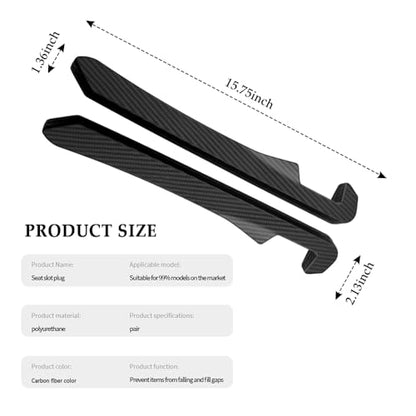 Junecarp 2PCS Car Seat Gap Filler - Elastic Car Seat Gap Filler Organizer Universal for Truck SUV Car Between Seat and Console - Prevent Items from Droping - Add Style to Your Car Accessories - color: Carbon Fiber
