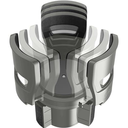 GORILLA GRIP Patent Pending Adjustable Car Cup Holder Expander, Keeps Water Bottle Secure, Expands to Fit 18 to 48 oz Large Bottles, Yeti, Owala, Stanley with Handle, Coffee Mug Insert for Cars, Gray - color: Gray