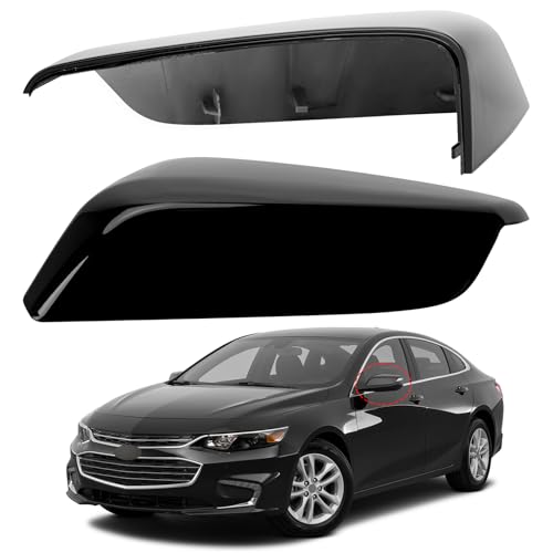 Driver Side Mirror Cover Replacement for Chevrolet Chevy Malibu 2016 2017 2018 2019 2020 2021 2022 2023 2024 2025 - Left Side Mirror Covers, Rear View Mirror Cap Accessories Black - color: Black, size: Driver Side (Left)