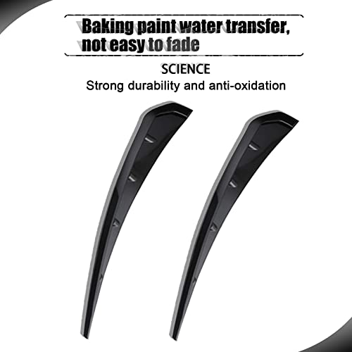 Miytsya 2 PCS Car Fender Side Vents, ABS Carbon Fiber Spoiler, Fender Decorative Stickers, Air Flow Intake Hole Grille Auto Exterior Accessories Universal (Black)