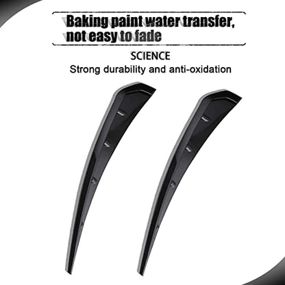 Miytsya 2 PCS Car Fender Side Vents, ABS Carbon Fiber Spoiler, Fender Decorative Stickers, Air Flow Intake Hole Grille Auto Exterior Accessories Universal (Black)