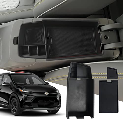 SXCY 2022-2024 Chevy Bolt EUV EV Center Console Organizer for 2022 2023 2024 Chevy Bolt EUV EV Accessories Armrest Console Organizer for 2024 Bolt EUV EV Console Oraganizer for 2023 Bolt EV(Black) - color: black