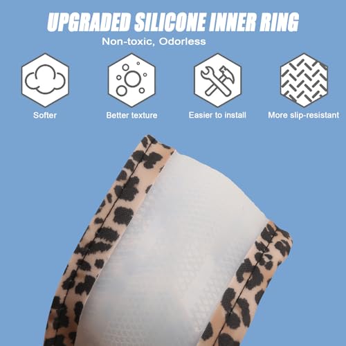 Leopard Print Steering Wheel Cover with Silicone Inner Ring, Non-Toxic, Odorless Silicone Leather with Non-Fading Cheetah Pattern for Men Women, Universal 14.5 to 15 Inch (Leopard Print) - style: Brown Leopard Print