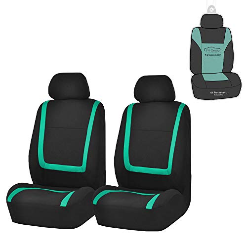 FH Group Front Seats Only Car Seat Covers Low Back - Unique Cloth Interior Accessories Car Seat Covers Red Seat Cover Front Set - Universal Fit Cars Trucks SUV Car Seat Protector Accessories - color: Mint, size: Front Set
