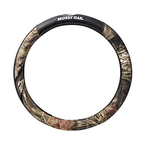 Mossy Oak Camo Steering Wheel Cover, Universal 15 inch - Made with Premium PVC Leather and Cotton Fabric - Official Licensed Product - color: Cotton Steering Wheel Cover