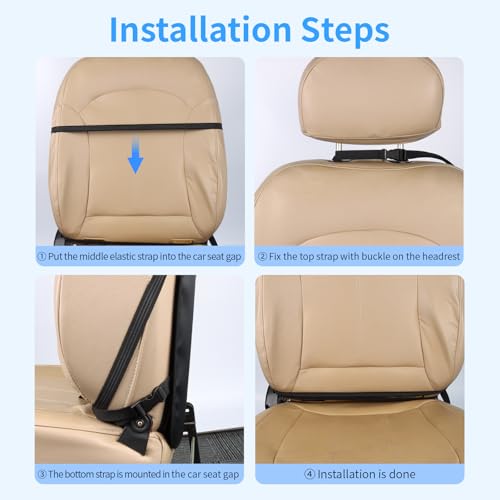 Viaviat Car Seat Protector Large Kick Mat 2 Pack Durable Water Resistant Auto Seat Back Covers with 2 Mesh Pockets Protection Against Dust Mud Scratches (Beige-A, 2-Pack) - color: Beige-A, size: 2-Pack
