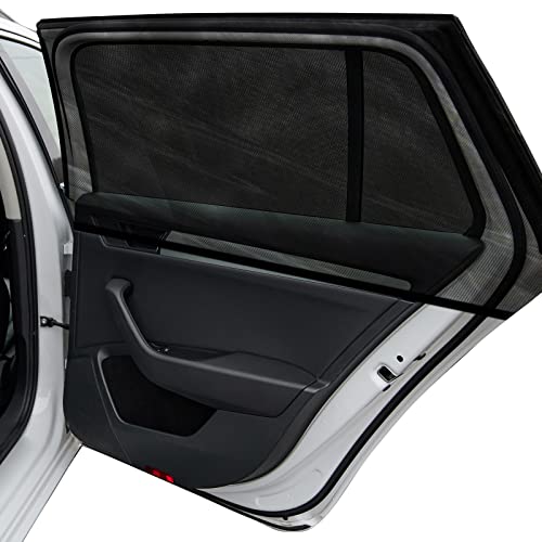 Car Window Shades, 2 Pack Breathable Mesh Side Sun Stretch Screens for Baby/Camping Heat Block UV Protection, Back Covers Car, Truck, SUV, Van-(Large 49"x22") - size: Large