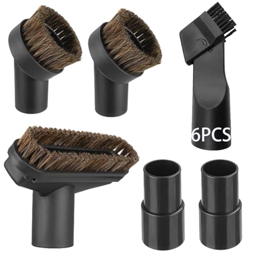 6 Pack Round Dust Brush For Shark Vacuum Attachment Replacement Shark Vacuum Brush Attachment with Vacuum Hose Adapter, For Most Vacuum Cleaners Accessories - style: 6Pack for Shark Vacuum Brush Attachment
