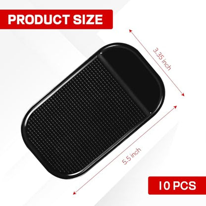 10PCS Car Dashboard Non-Slip Mat, Multifunctional Anti-Slide Sticky Pad for Auto Dashboard, Anti-Slip Dash Pad for Cell Phone, Radar Detector, Keys, Glasses, GPS, Coins (Black) - color: Black