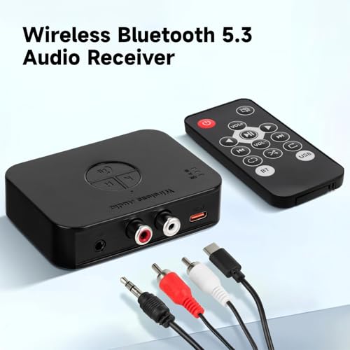 M2R Bluetooth 5.4 Audio Receiver 3.55mm RCA Bluetooth Adapter for Stereo Wireless Audio Receiver/USB Flash Drive/NFC One Touch Connection for Home and Car Stereo System Speakers - color: M2R