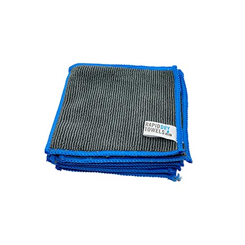 Rapid Dry Towels Micro RDTs Ultra-Soft Microfiber Towels | 6 Pack | 3.9 x 3.9 in | Channel Weave Lint-Free Cleaning Cloths | Scratch-Free Cloth for Glasses, Car Interior, Camera Lens & Electronics