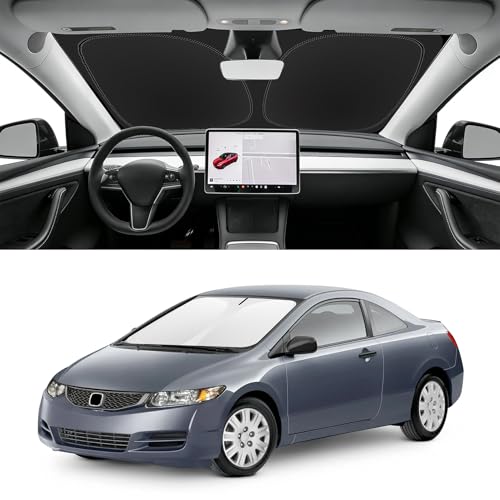 Custom Fit Windshield Sun Shade for Honda Civic 2006-2011, Blocks UV & Heat, Front Window Sunshade Accessories, Easy Fold & Store Keep Your Car Cooler - size: for 2006-2011 Honda Civic