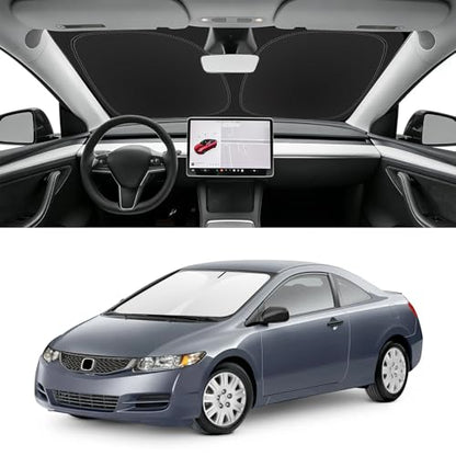 Custom Fit Windshield Sun Shade for Honda Civic 2006-2011, Blocks UV & Heat, Front Window Sunshade Accessories, Easy Fold & Store Keep Your Car Cooler - size: for 2006-2011 Honda Civic